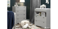 Changing Table with Storage Reevo (Soft Gray) 10272